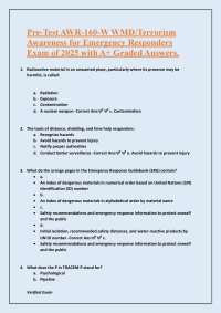 WMD/Terrorism Awareness for Emergency Responders: Pre-Test AWR-160-W Exam with Answers