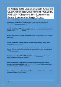 CLEP American Government POS2041: Chapters 10-12, Exam 2, American Large Group