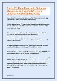 Astro 101 Final Exam: Questions and Answers on the Universe, Galaxies, and Cosmology