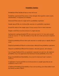 Probability and Statistics: Key Concepts and Definitions