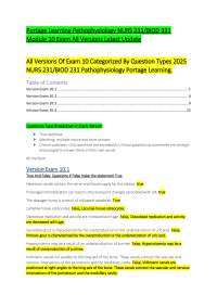 Pathophysiology Exam Questions and Answers: Module 10 - Portage Learning