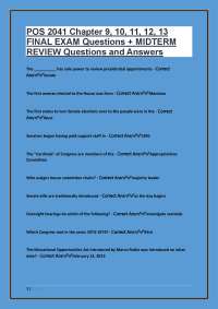 POS 2041 Final Exam and Midterm Review Questions and Answers