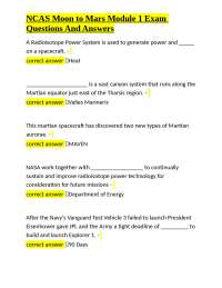 NCAS Moon to Mars Module 1 Exam: Questions and Answers