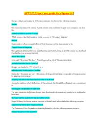 APUSH Exam I Test Guide: Chapters 1-5
