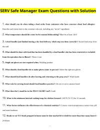 SERV Safe Manager Exam Questions with Solution