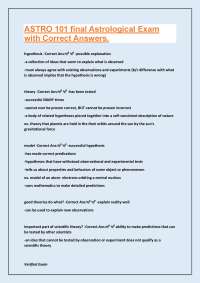 Astro 101 Final Exam: Astronomy Concepts and Definitions