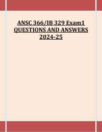 ANSC 366/IB 329 Exam1 QUESTIONS AND ANSWERS 2024-25