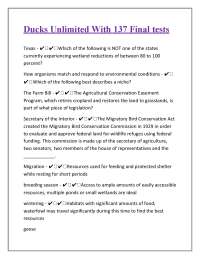 Ducks Unlimited With 137 Final tests Questions With Correct Verified Answers