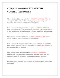 CCNA Automation Exam: Data, Control, and Management Planes
