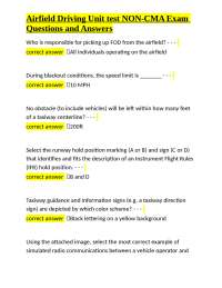 Airfield Driving Unit Test: NON-CMA Exam Questions and Answers