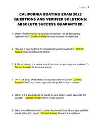 California Boating Exam 2025: Questions and Verified Solutions
