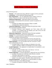 D265 Notes Critical thinking