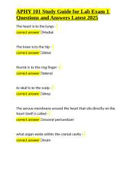 APHY 101 Lab Exam 1 Study Guide: Questions and Answers