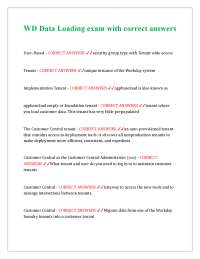 WD Data Loading exam with correct answers