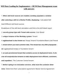 WD Data Loading for Implementers + HCM Data Management exam with answers