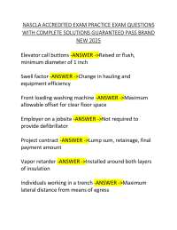 NASCLA ACCREDITED EXAM PRACTICE EXAM QUESTIONS  WITH COMPLETE SOLUTIONS GUARANTEED PASS BR