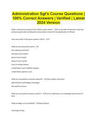 Administration Sgt's Course Questions: Military Justice System