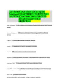 ADVENTIS 2025 Exam with Complete Solutions |100% CORRECT QUESTIONS + ANSWERS|Guaranteed Pa