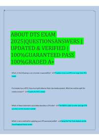 ABOUT DTS EXAM 2025|QUESTIONSANSWERS | UPDATED & VERIFIED | 100%GUARANTEED PASS 100%GRADED