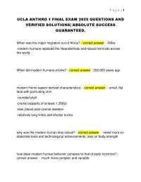 UCLA ANTHRO 1 FINAL EXAM 2025 QUESTIONS AND  VERIFIED SOLUTIONS| ABSOLUTE SUCCESS