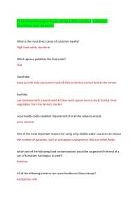 Food Safety Exam: Questions and Answers for Food Managers
