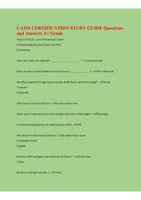 CAISS CERTIFICATION STUDY GUIDE Questions and Answers A+ Grade