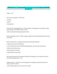 AHLEI Exam 1: Food and Beverage Operations - Questions and Answers