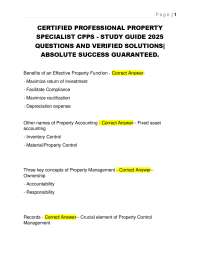 CERTIFIED PROFESSIONAL PROPERTY  SPECIALIST CPPS - STUDY GUIDE 2025