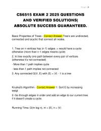 CS6515 EXAM 2 2025 QUESTIONS  AND VERIFIED SOLUTIONS|  ABSOLUTE SUCCESS GUARANTEED.