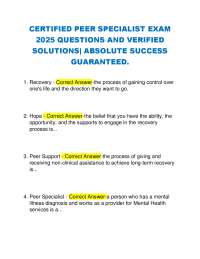 Certified Peer Specialist Exam: 2025 Questions and Verified Solutions