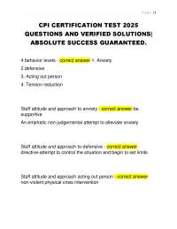 CPI Certification Test 2025: Questions and Verified Solutions