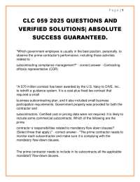 Subcontracting Compliance Management: Questions and Verified Solutions
