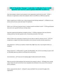 AHLEI Hospitality Manager: Leadership Certification Exam Questions and Answers