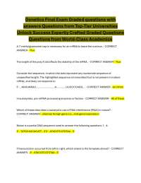 Genetics Final Exam Graded Questions with Answers: A Comprehensive Review of Key Concepts