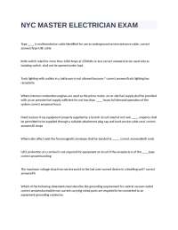 NYC Master Electrician Exam: Questions and Answers