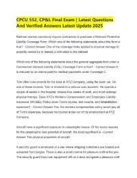 CPCU 552, CP&L Final Exam | Latest Questions And Verified Answers Latest Update 2025