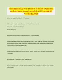 Pilates Foundations & Mat Study Set Exam Questions and Answers
