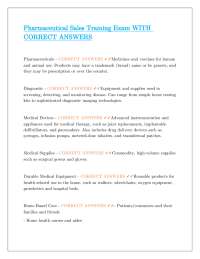 Pharmaceutical Sales Training Exam: Questions and Answers