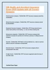 Health and Accident Insurance Exam Questions and Answers