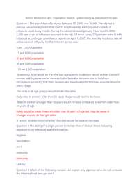NR503 Midterm Exam: Population Health, Epidemiology & Statistical Principles