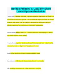 Nevada Property & Casualty Exam: Key Concepts and Definitions