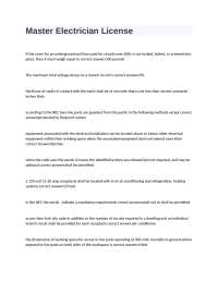 Master Electrician License Exam Questions and Answers