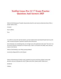 TestOut Linux Pro 12.7.7 Exam Practice Questions And Answers 2025