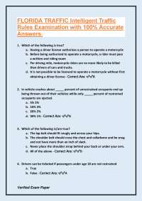 Florida Traffic Rules Examination: Multiple Choice Questions and Answers