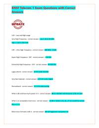 BNSF Telecom 1 Exam Questions with Correct Answers
