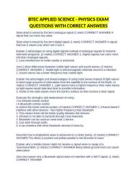 BTEC Applied Science - Physics Exam Questions and Answers