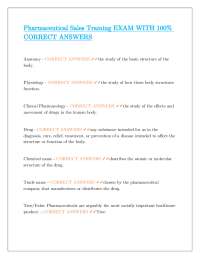 Pharmaceutical Sales Training EXAM WITH 100% CORRECT ANSWERS