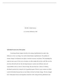 Reflection on Globalization and Climate Change: A Personal Perspective