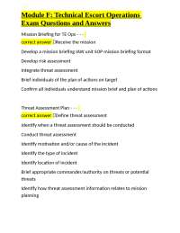 Technical Escort Operations Exam Questions and Answers