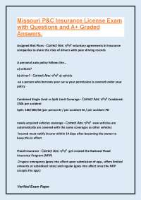 Missouri P&C Insurance License Exam: Questions and Answers